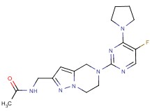 N-{[5-(5-fluoro-4-pyrrolidin-1-ylpyrimidin-2-yl)-4,5,6,7-tetrahydropyrazolo[1,5-a]pyrazin-2-yl]methyl}acetamide