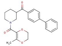 4-biphenylyl{1-[(3-methyl-5,6-dihydro-1,4-dioxin-2-yl)carbonyl]-3-piperidinyl}methanone