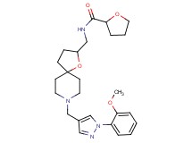 N-[(8-{[1-(2-methoxyphenyl)-1H-pyrazol-4-yl]methyl}-1-oxa-8-azaspiro[4.5]dec-2-yl)methyl]tetrahydro-2-furancarboxamide