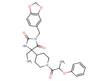 3-(1,3-benzodioxol-5-ylmethyl)-5-ethyl-5-[1-(2-phenoxypropanoyl)-4-piperidinyl]-2,4-imidazolidinedione