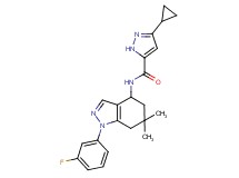 3-cyclopropyl-N-[1-(3-fluorophenyl)-6,6-dimethyl-4,5,6,7-tetrahydro-1H-indazol-4-yl]-1H-pyrazole-5-carboxamide