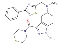 N,1-dimethyl-N-[(4-phenyl-1,3-thiazol-2-yl)methyl]-3-(4-thiomorpholinylcarbonyl)-4,5,6,7-tetrahydro-1H-indazol-5-amine