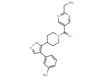 2-ethyl-5-({4-[4-(3-methylphenyl)-1H-pyrazol-5-yl]piperidin-1-yl}carbonyl)pyrimidine