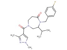 1-[(1,3-dimethyl-1H-pyrazol-4-yl)carbonyl]-4-(4-fluorobenzyl)-3-isopropyl-1,4-diazepan-5-one