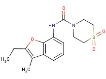 N-(2-ethyl-3-methyl-1-benzofuran-7-yl)thiomorpholine-4-carboxamide 1,1-dioxide