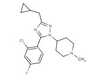 4-[5-(2-chloro-4-fluorophenyl)-3-(cyclopropylmethyl)-1H-1,2,4-triazol-1-yl]-1-methylpiperidine