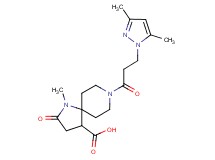 8-[3-(3,5-dimethyl-1H-pyrazol-1-yl)propanoyl]-1-methyl-2-oxo-1,8-diazaspiro[4.5]decane-4-carboxylic acid