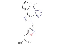 1-ethyl-5-{1-[(5-isobutylisoxazol-3-yl)methyl]-4-phenyl-1H-imidazol-5-yl}-1H-1,2,4-triazole