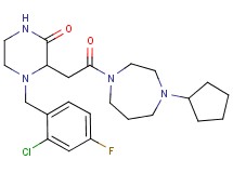 4-(2-chloro-4-fluorobenzyl)-3-[2-(4-cyclopentyl-1,4-diazepan-1-yl)-2-oxoethyl]-2-piperazinone