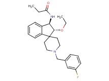 N-[(2R*,3R*)-2-ethoxy-1'-(3-fluorobenzyl)-2,3-dihydrospiro[indene-1,4'-piperidin]-3-yl]propanamide
