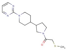 2-(4-{1-[(methylthio)acetyl]-3-pyrrolidinyl}-1-piperidinyl)pyrimidine