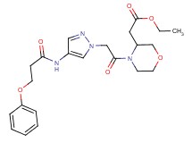 ethyl [4-({4-[(3-phenoxypropanoyl)amino]-1H-pyrazol-1-yl}acetyl)-3-morpholinyl]acetate