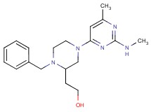 2-{1-benzyl-4-[6-methyl-2-(methylamino)-4-pyrimidinyl]-2-piperazinyl}ethanol