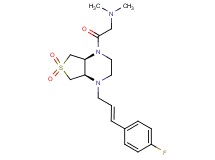 2-[(4aR*,7aS*)-4-[(2E)-3-(4-fluorophenyl)prop-2-en-1-yl]-6,6-dioxidohexahydrothieno[3,4-b]pyrazin-1(2H)-yl]-N,N-dimethyl-2-oxoethanamine
