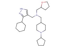 1-(3-cyclohexyl-1H-pyrazol-4-yl)-N-[(1-cyclopentyl-4-piperidinyl)methyl]-N-(tetrahydro-2-furanylmethyl)methanamine