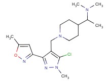 1-(1-{[5-chloro-1-methyl-3-(5-methyl-3-isoxazolyl)-1H-pyrazol-4-yl]methyl}-4-piperidinyl)-N,N-dimethylethanamine