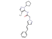 N-(1-cyclopentyl-4-methyl-1H-pyrazol-5-yl)-2-{4-[(E)-2-phenylvinyl]-1H-pyrazol-1-yl}acetamide