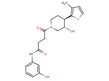 4-[(3S*,4R*)-3-hydroxy-4-(3-methyl-2-thienyl)piperidin-1-yl]-N-(3-hydroxyphenyl)-4-oxobutanamide