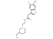 2-(5-chloro-6-methyl-1-benzofuran-3-yl)-N-{2-[3-(hydroxymethyl)piperidin-1-yl]ethyl}acetamide
