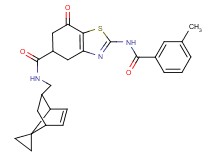 2-[(3-methylbenzoyl)amino]-7-oxo-N-(spiro[bicyclo[2.2.1]heptane-7,1'-cyclopropane]-5-en-2-ylmethyl)-4,5,6,7-tetrahydro-1,3-benzothiazole-5-carboxamide