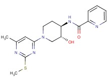 N-{(3R*,4R*)-3-hydroxy-1-[6-methyl-2-(methylthio)pyrimidin-4-yl]piperidin-4-yl}pyridine-2-carboxamide