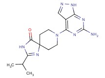 8-(6-amino-1H-pyrazolo[3,4-d]pyrimidin-4-yl)-2-isopropyl-1,3,8-triazaspiro[4.5]dec-1-en-4-one