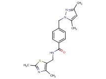 4-[(3,5-dimethyl-1H-pyrazol-1-yl)methyl]-N-[(2,4-dimethyl-1,3-thiazol-5-yl)methyl]benzamide