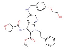 methyl 5-{[4-(2-hydroxyethoxy)benzyl]amino}-1-(2-phenylethyl)-3-[(tetrahydro-3-furanylcarbonyl)amino]-1H-pyrrolo[2,3-b]pyridine-2-carboxylate