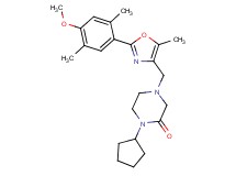 1-cyclopentyl-4-{[2-(4-methoxy-2,5-dimethylphenyl)-5-methyl-1,3-oxazol-4-yl]methyl}-2-piperazinone