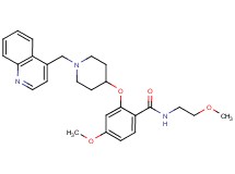 4-methoxy-N-(2-methoxyethyl)-2-{[1-(4-quinolinylmethyl)-4-piperidinyl]oxy}benzamide