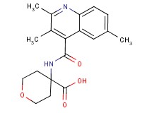 4-{[(2,3,6-trimethyl-4-quinolinyl)carbonyl]amino}tetrahydro-2H-pyran-4-carboxylic acid