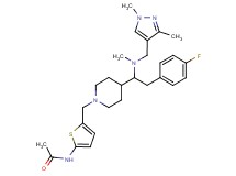 N-[5-({4-[1-[[(1,3-dimethyl-1H-pyrazol-4-yl)methyl](methyl)amino]-2-(4-fluorophenyl)ethyl]-1-piperidinyl}methyl)-2-thienyl]acetamide