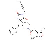 3-(2-butyn-1-yl)-5-{1-[(3,5-dimethyl-4-isoxazolyl)acetyl]-4-piperidinyl}-5-(2-phenylethyl)-2,4-imidazolidinedione