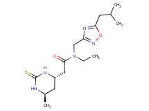 N-ethyl-N-[(5-isobutyl-1,2,4-oxadiazol-3-yl)methyl]-2-[(4S*,6R*)-6-methyl-2-thioxohexahydropyrimidin-4-yl]acetamide