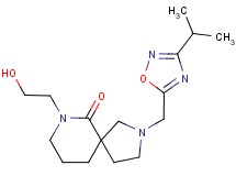 7-(2-hydroxyethyl)-2-[(3-isopropyl-1,2,4-oxadiazol-5-yl)methyl]-2,7-diazaspiro[4.5]decan-6-one