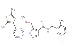 1-[4-(2,5-dimethyl-3-thienyl)-2-pyrimidinyl]-N-(5-fluoro-2-methylbenzyl)-5-(methoxymethyl)-1H-pyrazole-4-carboxamide