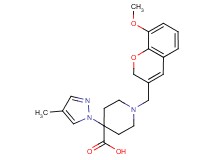 1-[(8-methoxy-2H-chromen-3-yl)methyl]-4-(4-methyl-1H-pyrazol-1-yl)piperidine-4-carboxylic acid