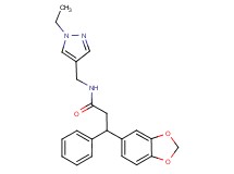 3-(1,3-benzodioxol-5-yl)-N-[(1-ethyl-1H-pyrazol-4-yl)methyl]-3-phenylpropanamide