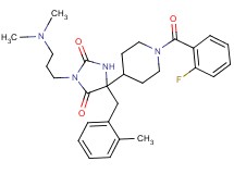 3-[3-(dimethylamino)propyl]-5-[1-(2-fluorobenzoyl)-4-piperidinyl]-5-(2-methylbenzyl)-2,4-imidazolidinedione