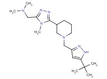 1-(5-{1-[(5-tert-butyl-1H-pyrazol-3-yl)methyl]piperidin-3-yl}-4-methyl-4H-1,2,4-triazol-3-yl)-N,N-dimethylmethanamine