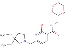 6-[(3,3-diethyl-1-pyrrolidinyl)methyl]-N-(1,4-dioxan-2-ylmethyl)-2-hydroxynicotinamide