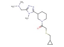 1-[5-(1-{[(cyclopropylmethyl)thio]acetyl}piperidin-3-yl)-4-methyl-4H-1,2,4-triazol-3-yl]-N,N-dimethylmethanamine