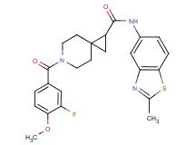 6-(3-fluoro-4-methoxybenzoyl)-N-(2-methyl-1,3-benzothiazol-5-yl)-6-azaspiro[2.5]octane-1-carboxamide