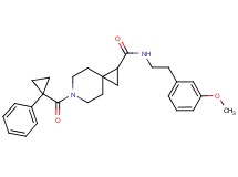 N-[2-(3-methoxyphenyl)ethyl]-6-[(1-phenylcyclopropyl)carbonyl]-6-azaspiro[2.5]octane-1-carboxamide