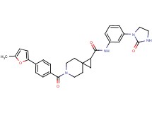 6-[4-(5-methyl-2-furyl)benzoyl]-N-[3-(2-oxo-1-imidazolidinyl)phenyl]-6-azaspiro[2.5]octane-1-carboxamide