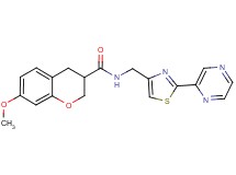 7-methoxy-N-[(2-pyrazin-2-yl-1,3-thiazol-4-yl)methyl]chromane-3-carboxamide