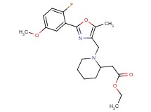 ethyl (1-{[2-(2-fluoro-5-methoxyphenyl)-5-methyl-1,3-oxazol-4-yl]methyl}-2-piperidinyl)acetate