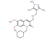 1-(cyclohexylmethyl)-6,7-dimethoxy-3-({[(1,3,5-trimethyl-1H-pyrazol-4-yl)methyl]amino}methyl)-2(1H)-quinolinone