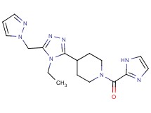 4-[4-ethyl-5-(1H-pyrazol-1-ylmethyl)-4H-1,2,4-triazol-3-yl]-1-(1H-imidazol-2-ylcarbonyl)piperidine
