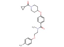 4-{[1-(cyclopropylcarbonyl)-4-piperidinyl]oxy}-N-methyl-N-[2-(4-methylphenoxy)ethyl]benzamide